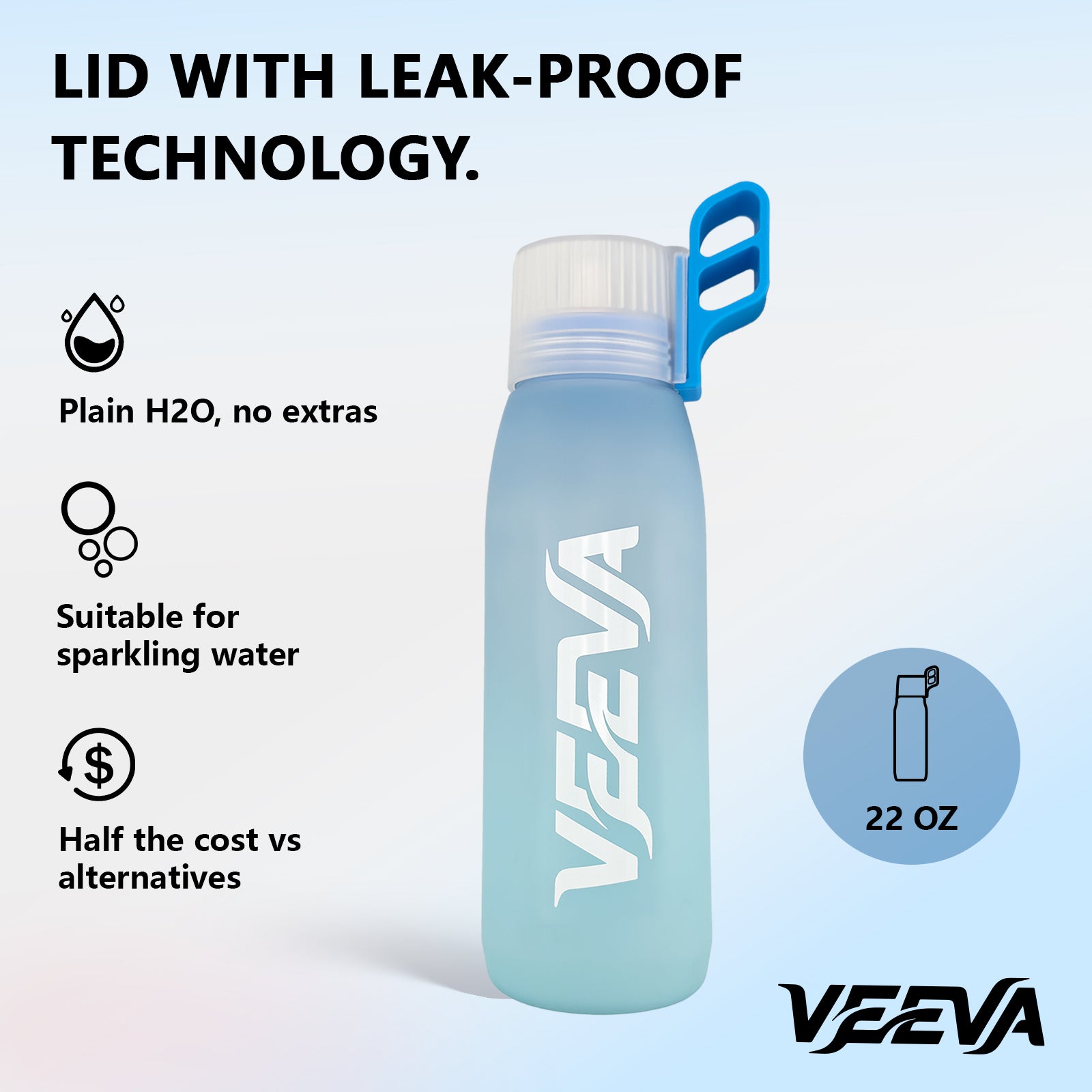 VEEVA® Scented 34oz Water Bottle with 3 Aroma Pods & Straw