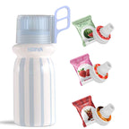 VEEVA® 16oz Blue Stripe Classic Scented Thermos Bottle with 3 Aroma Pods & Straw
