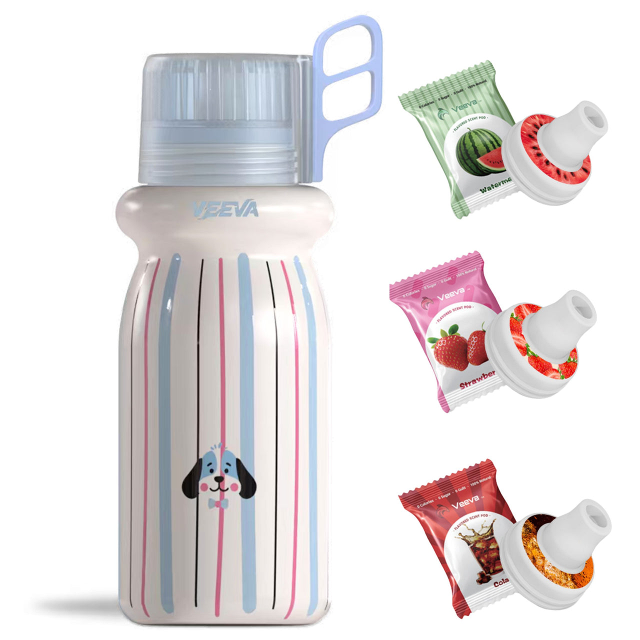 VEEVA® 16oz Candy Puppy Scented Thermos Bottle with 3 Aroma Pods & Straw