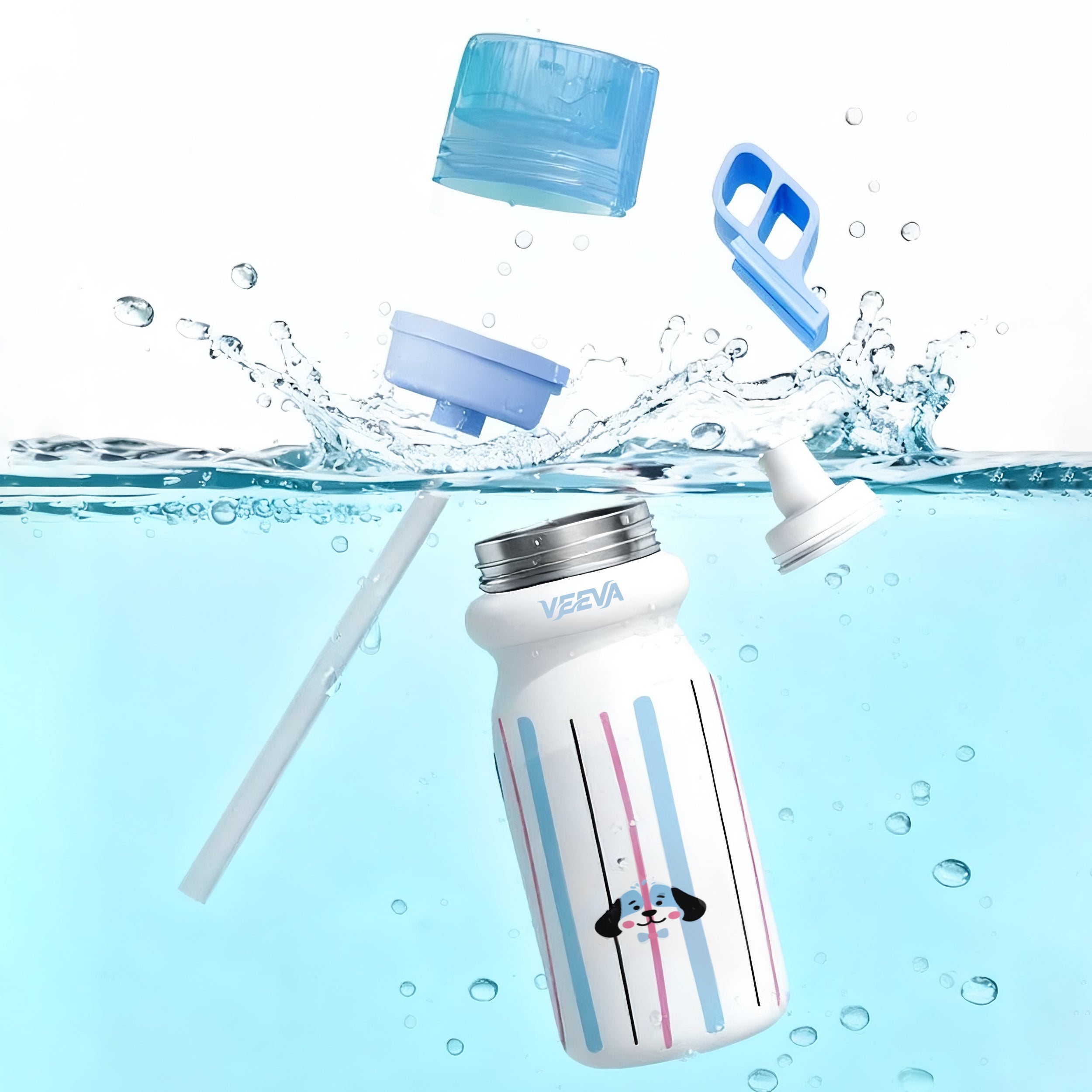 VEEVA® 16oz Candy Puppy Scented Thermos Bottle with 3 Aroma Pods & Straw